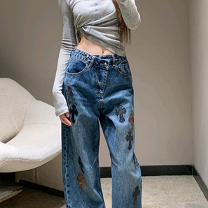 크롬하츠 와이드 데님 팬츠