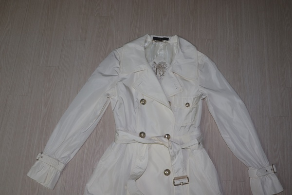 (55)닥스/아이보리 트랜치코트--3