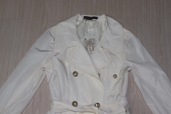 (55)닥스/아이보리 트랜치코트--4