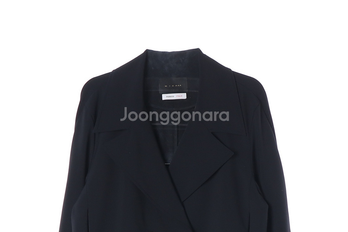 [S]미샤 24FW 블랙 숏 트렌치 자켓 더블브레스티드--1