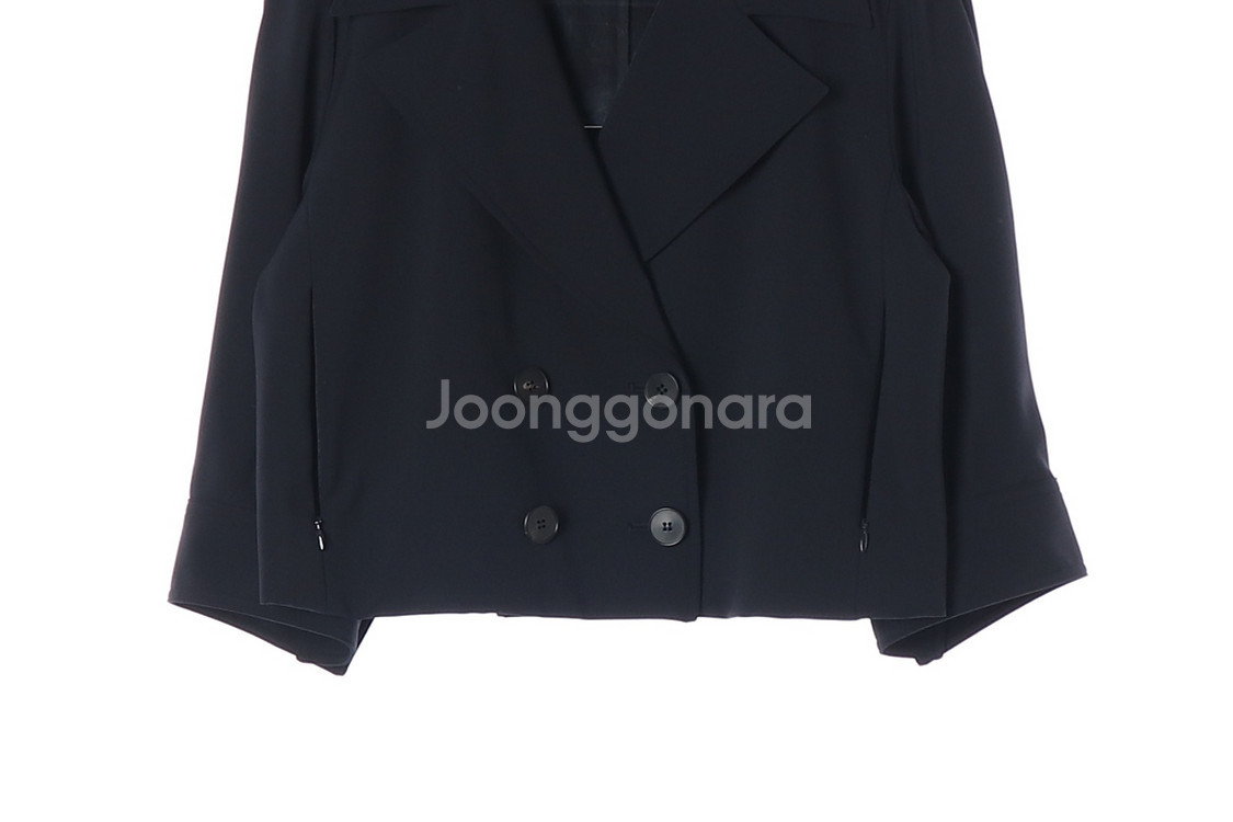 [S]미샤 24FW 블랙 숏 트렌치 자켓 더블브레스티드--2