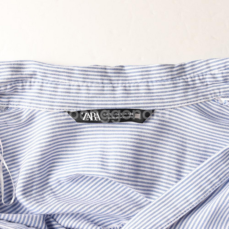 [S]자라 스카이블루 롤업 반팔 롱 셔츠원피스--5