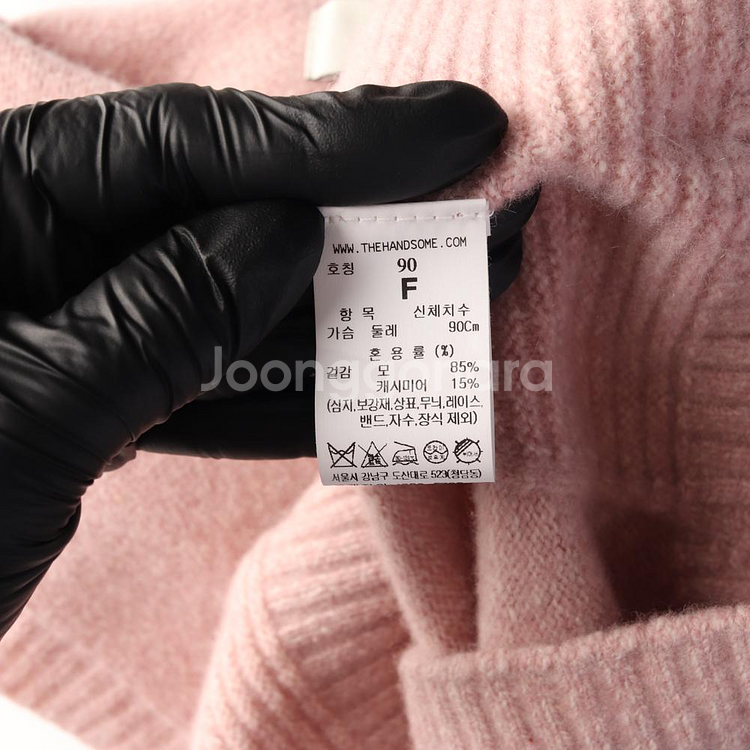 [S]마인 울캐시미어100% 핑크 민소매 후드 니트 베--6