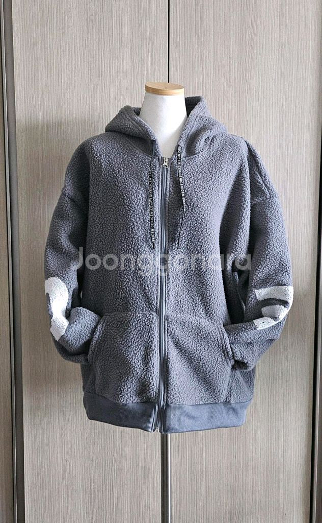 오버핏 양털 뽀글이 후드 집업 XL 66~77--6