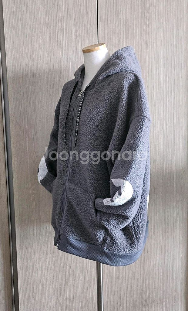 오버핏 양털 뽀글이 후드 집업 XL 66~77--9