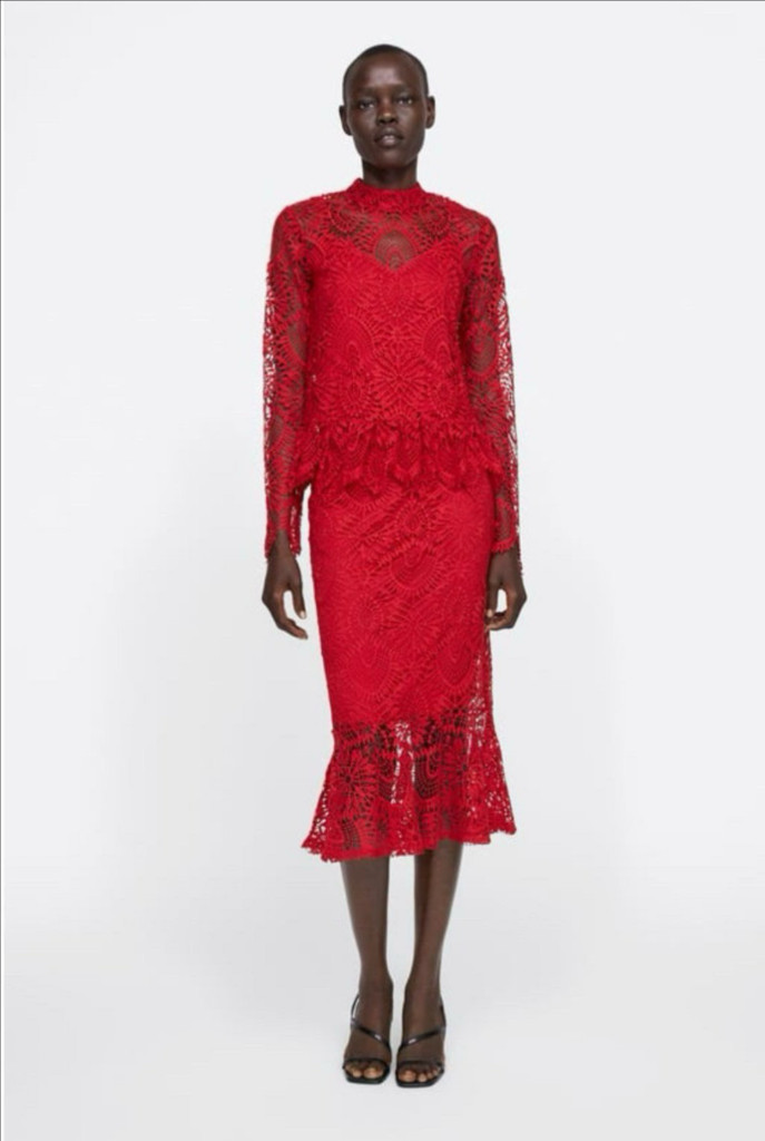 [미사용]ZARA 자라 여성 레이스 블라우스 이미지