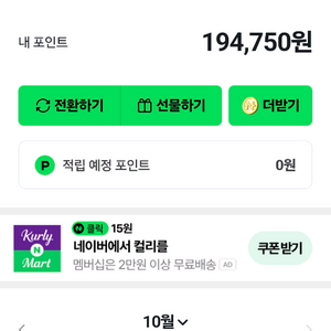 네이버페이 95프로 팝니다. 19만4천