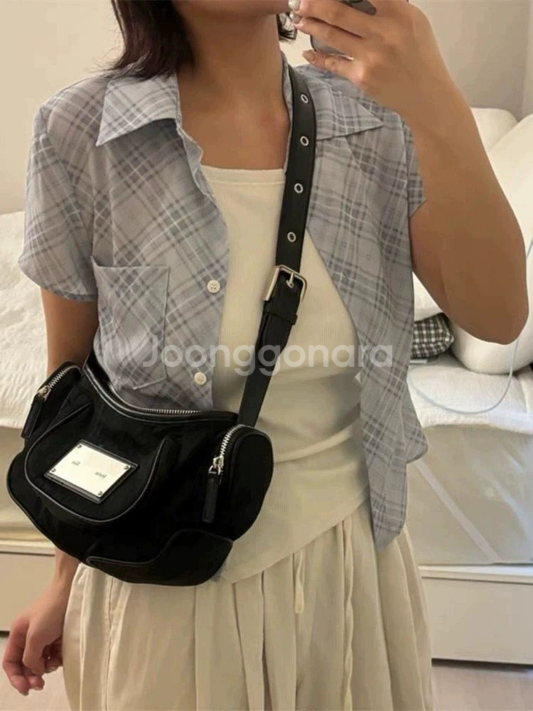 마뗑킴 여자가방 마들렌 라운드백 블랙 새상품--7