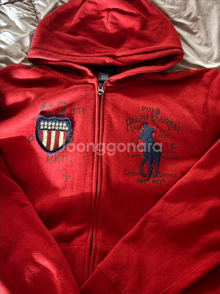 폴로 빅포니 빈티지 레드 후드집업--1
