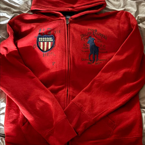 폴로 빅포니 빈티지 레드 후드집업