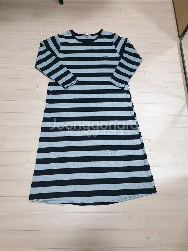 여성 롱 원피스 .단가라.스트라이프--0