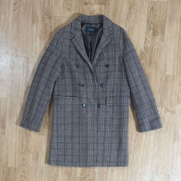 온앤온 체크 더블 코트 여성 55 핸드메이드 점퍼 자켓 이미지