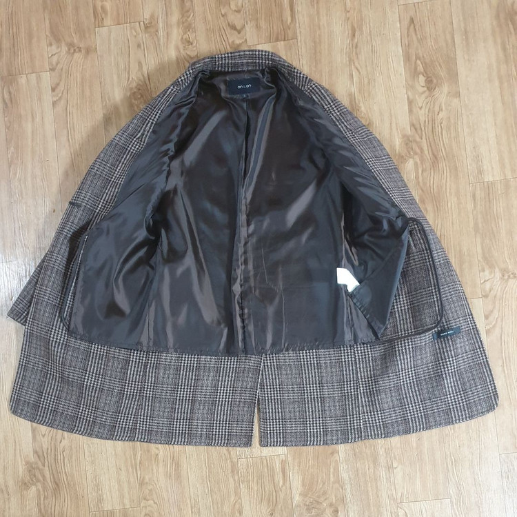 온앤온 체크 더블 코트 여성 55 핸드메이드 점퍼 자켓 이미지