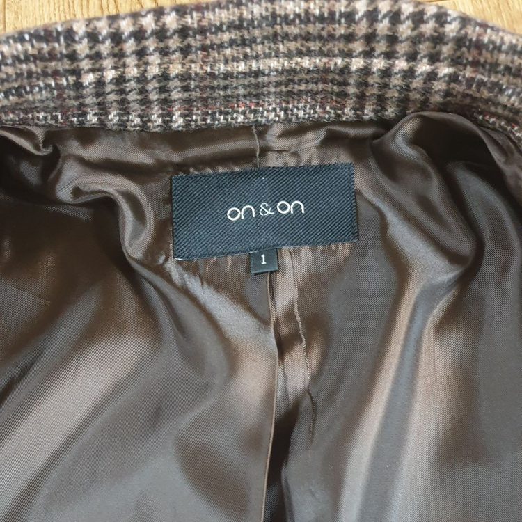 온앤온 체크 더블 코트 여성 55 핸드메이드 점퍼 자켓 이미지