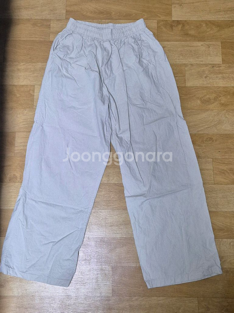 wit and wonder 워싱 코튼 와이드 팬츠 크림--2