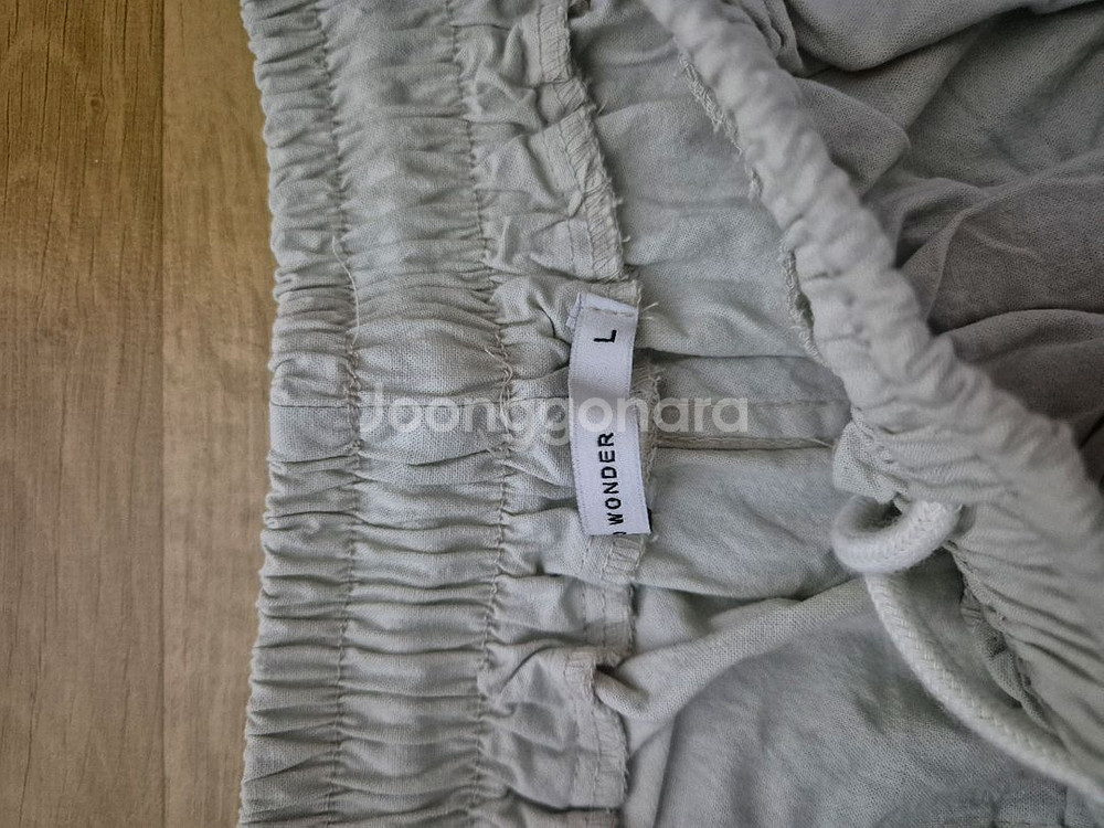 wit and wonder 워싱 코튼 와이드 팬츠 크림--3