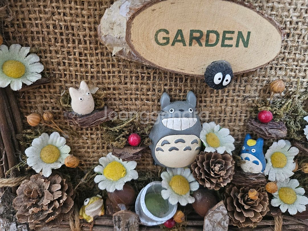 지브리 고전 가든 벽걸이 리스 액자--1