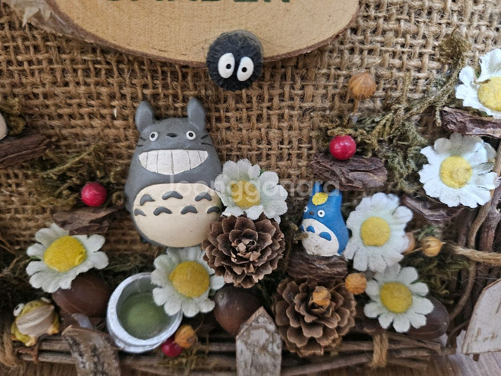 지브리 고전 가든 벽걸이 리스 액자--4