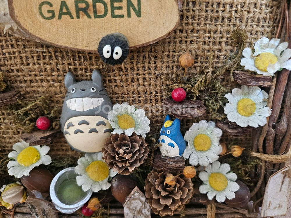 지브리 고전 가든 벽걸이 리스 액자--2