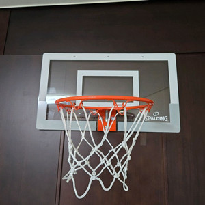 (가격내림) 스팔딩 벽걸이 문걸이 미니 농구대 [공 2