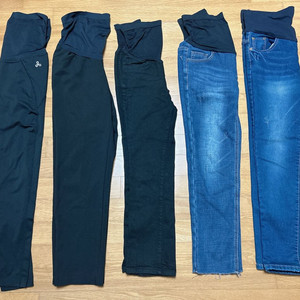 임부복 바지 5벌 일괄(기모청바지, 슬랙스, 요가레깅스