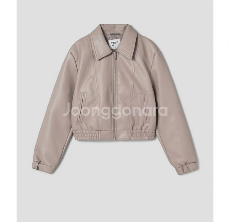 에잇세컨즈 페이크레더 블루종 점퍼 베이지S사이즈--0