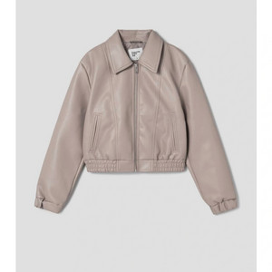 에잇세컨즈 페이크레더 블루종 점퍼 베이지S사이즈