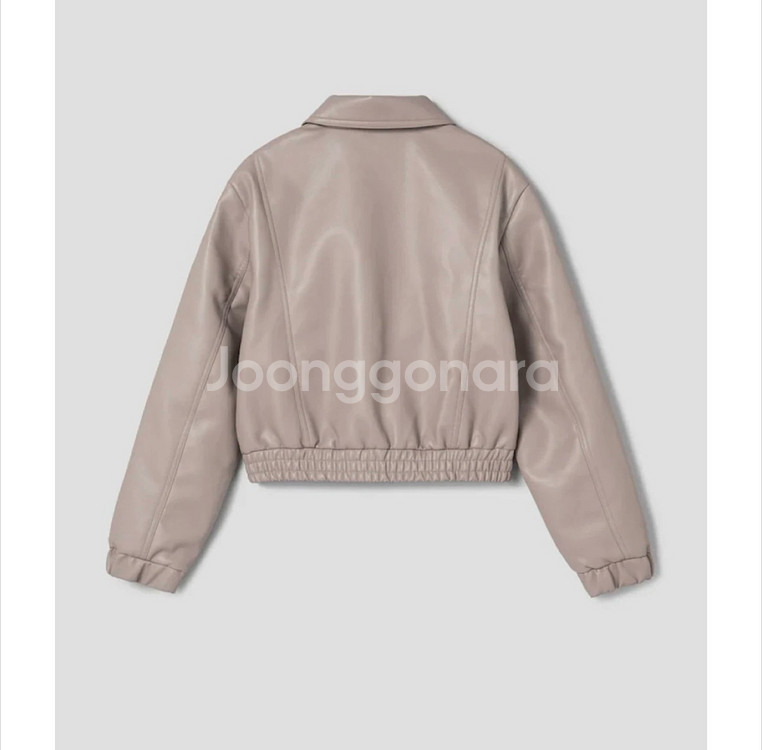 에잇세컨즈 페이크레더 블루종 점퍼 베이지S사이즈--1