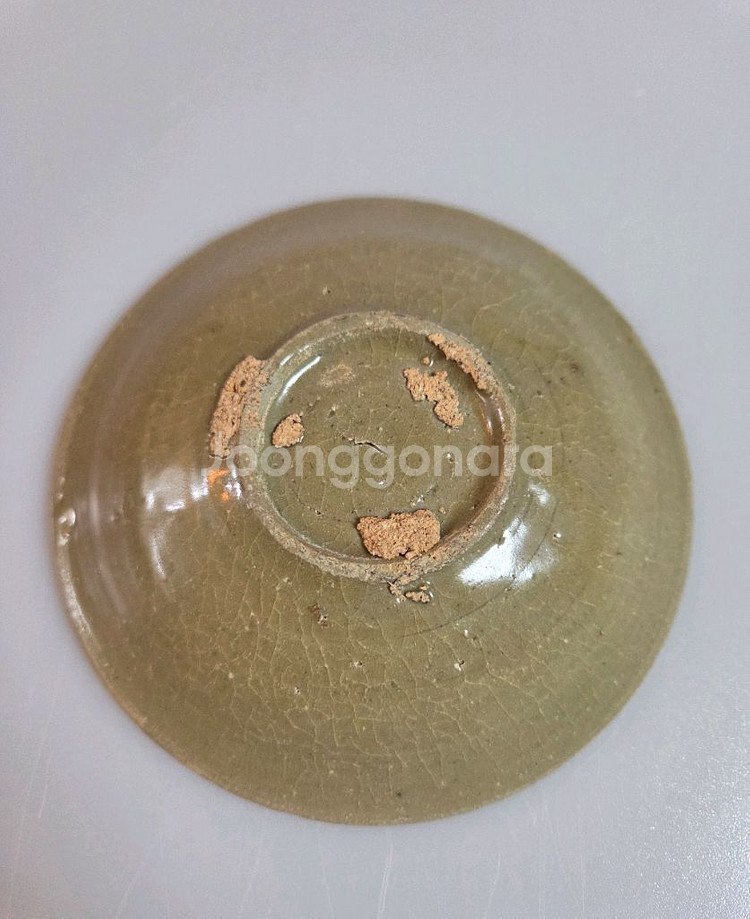 고미술품 고려시대 황청자 화형접시--4