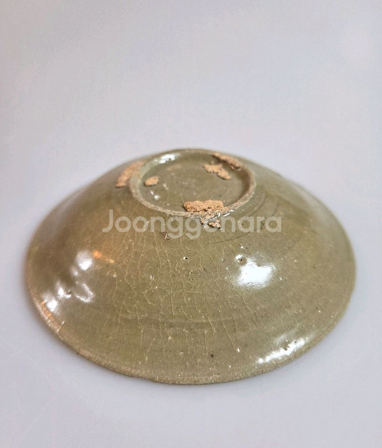 고미술품 고려시대 황청자 화형접시--3