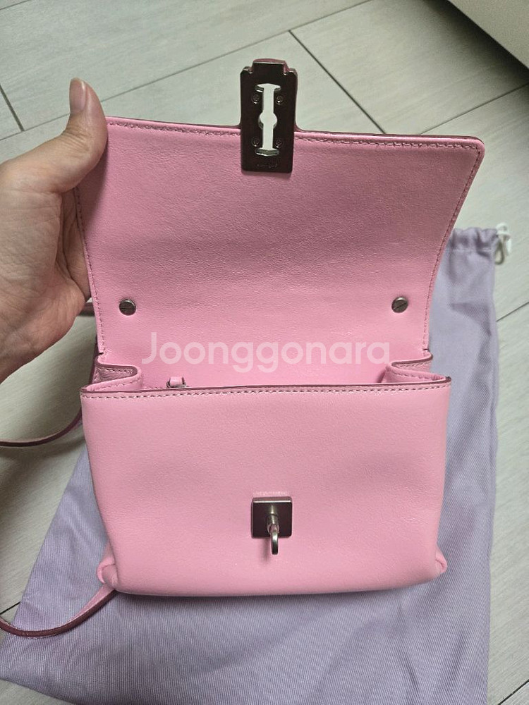 분크 바게트 미니 가방 (핑크)--3