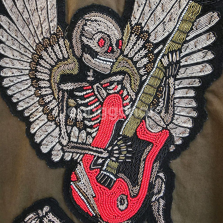 자딕앤볼테르 비즈 포인트 카키 야상 점퍼--3