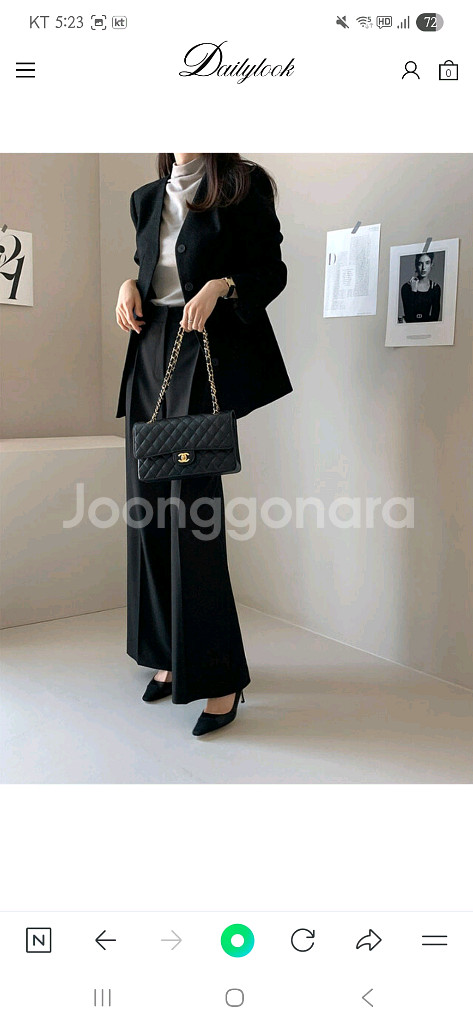 데일리룩 브루넬로와이드팬츠 블랙L--0