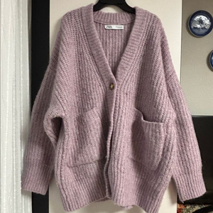 자라 루즈핏 라벤더 칼라 M 가디건