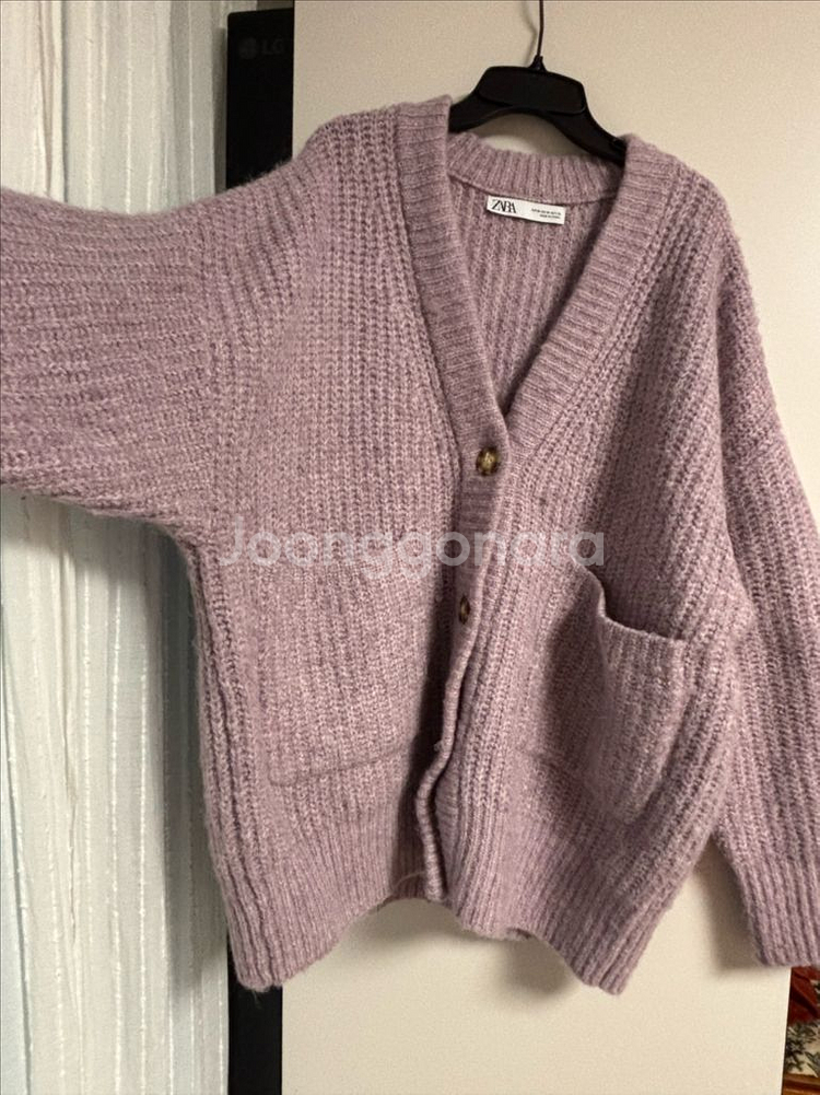 자라 루즈핏 라벤더 칼라 M 가디건--1
