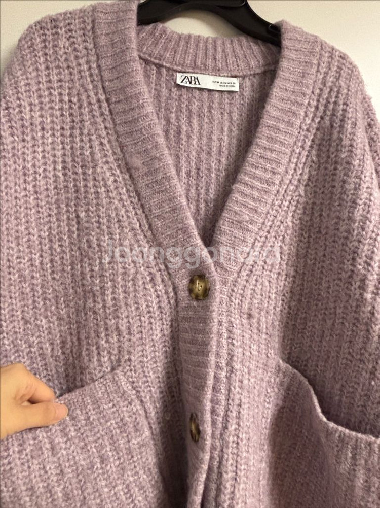 자라 루즈핏 라벤더 칼라 M 가디건--2