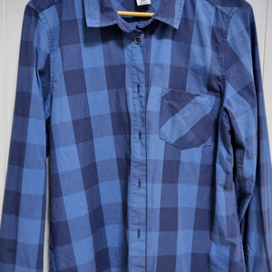 줌바 파랑체크 남방 xs(중고)