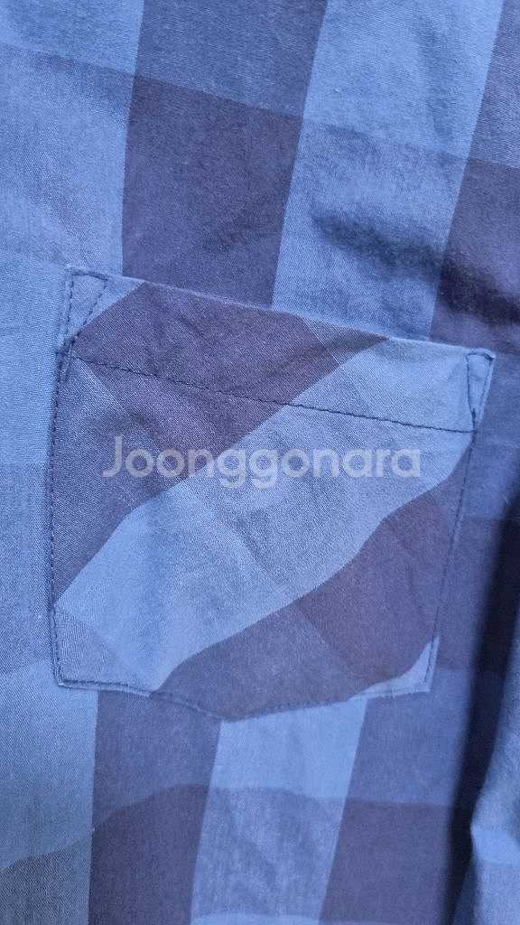 줌바 파랑체크 남방 xs(중고)--2