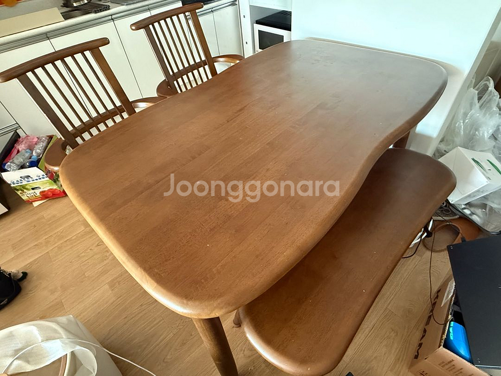 원목식탁,의자2,벤치 세트--0