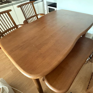 원목식탁,의자2,벤치 세트