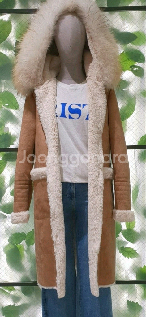 듀엘 후드무스탕 롱무스탕--0