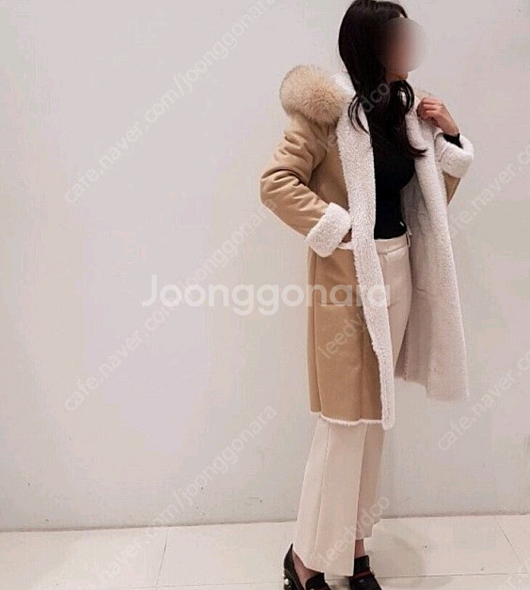 듀엘 후드무스탕 롱무스탕--3