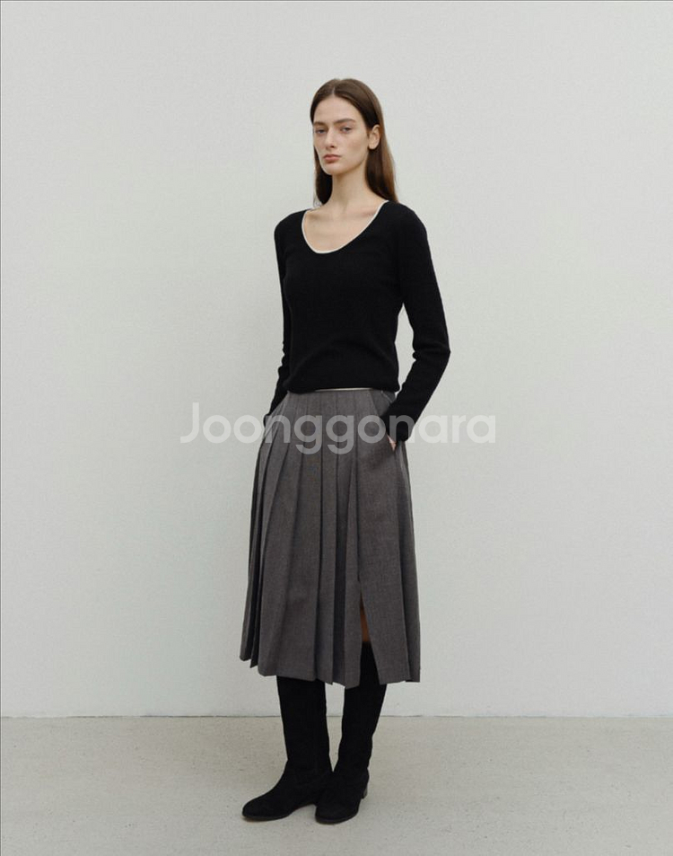 공드린 제니 플리츠 스커트 S--1