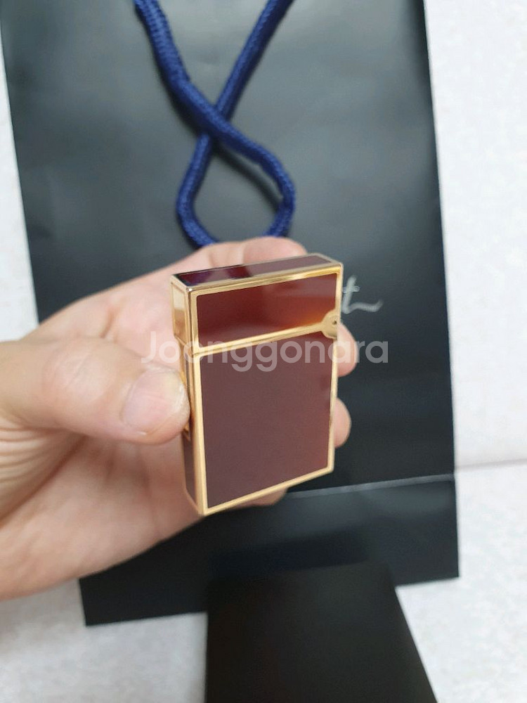 새상품 듀퐁라이터 라인2 ca15576 마룬래커 금장--1