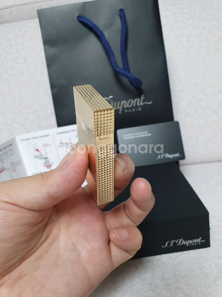 풀세트 듀퐁라이터 라인2 신형 ca16284 옐로우골드--5