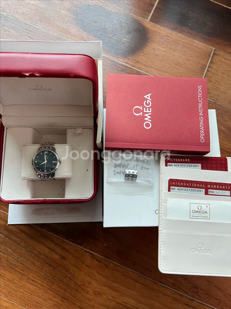 오메가 드빌 프리스티지 36.8 청판 로만인덱스 풀박--6