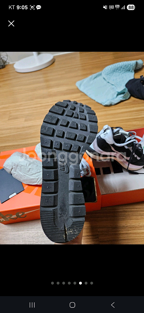 나이키 사카이 베이퍼와플 검흰--3