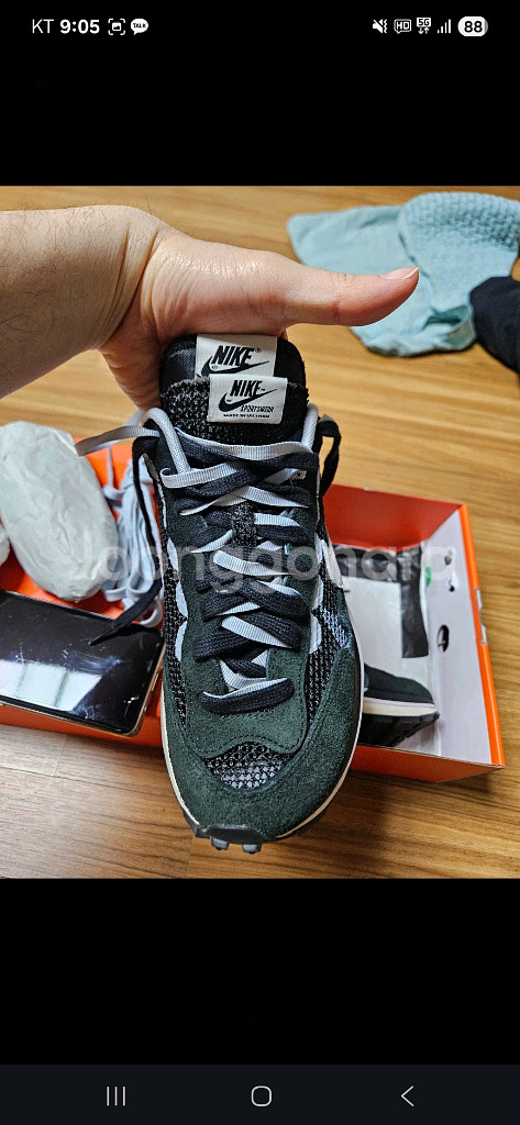 나이키 사카이 베이퍼와플 검흰--5