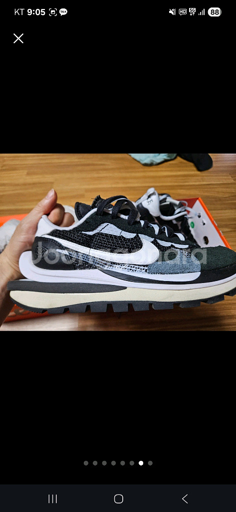 나이키 사카이 베이퍼와플 검흰--2