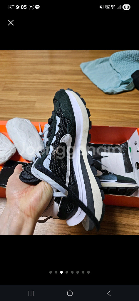 나이키 사카이 베이퍼와플 검흰--6